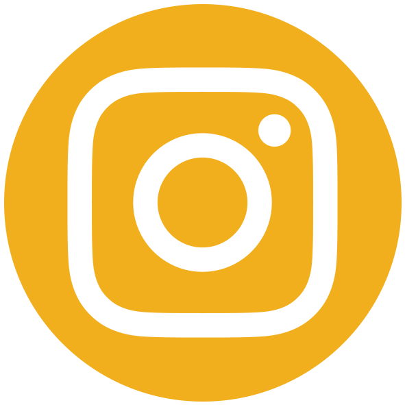 White Instagram logo on yellow circle background
